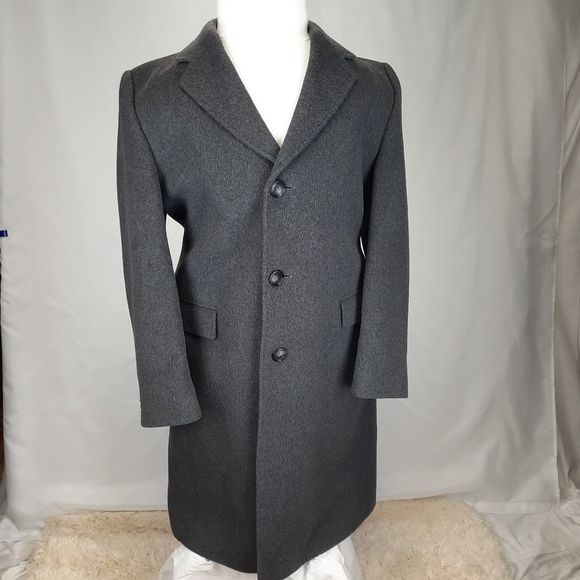 COPY - Adam Spencer wool cashmere top overcoat  40R gray buttons lining pockets… - Picture 3 of 16